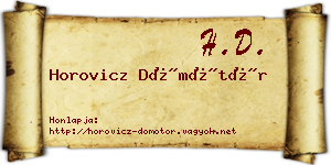 Horovicz Dömötör névjegykártya